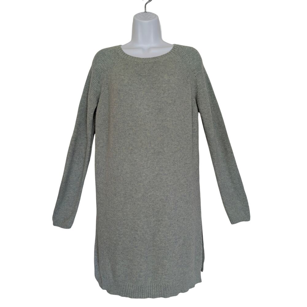 Anthropologie Moth Women Sweaters, Green Side Hem Slits Crew Neck Sweater, Sz M